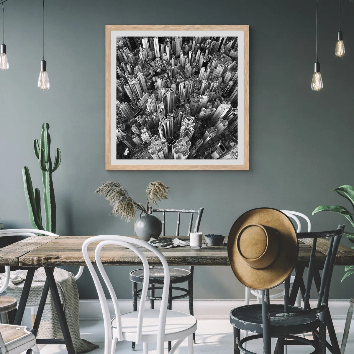 Plakát v rámu světlý dub - Stále výš a výš - 60x60 cm