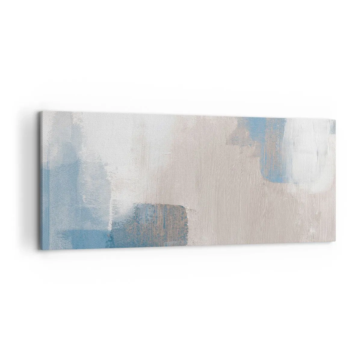 Obraz na plátně - Růžová abstrakce za modrým závojem - 120x50 cm