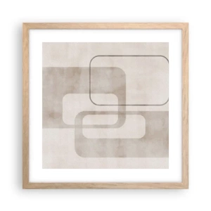 Plakát v rámu světlý dub - Geometrická fuga - 40x40 cm