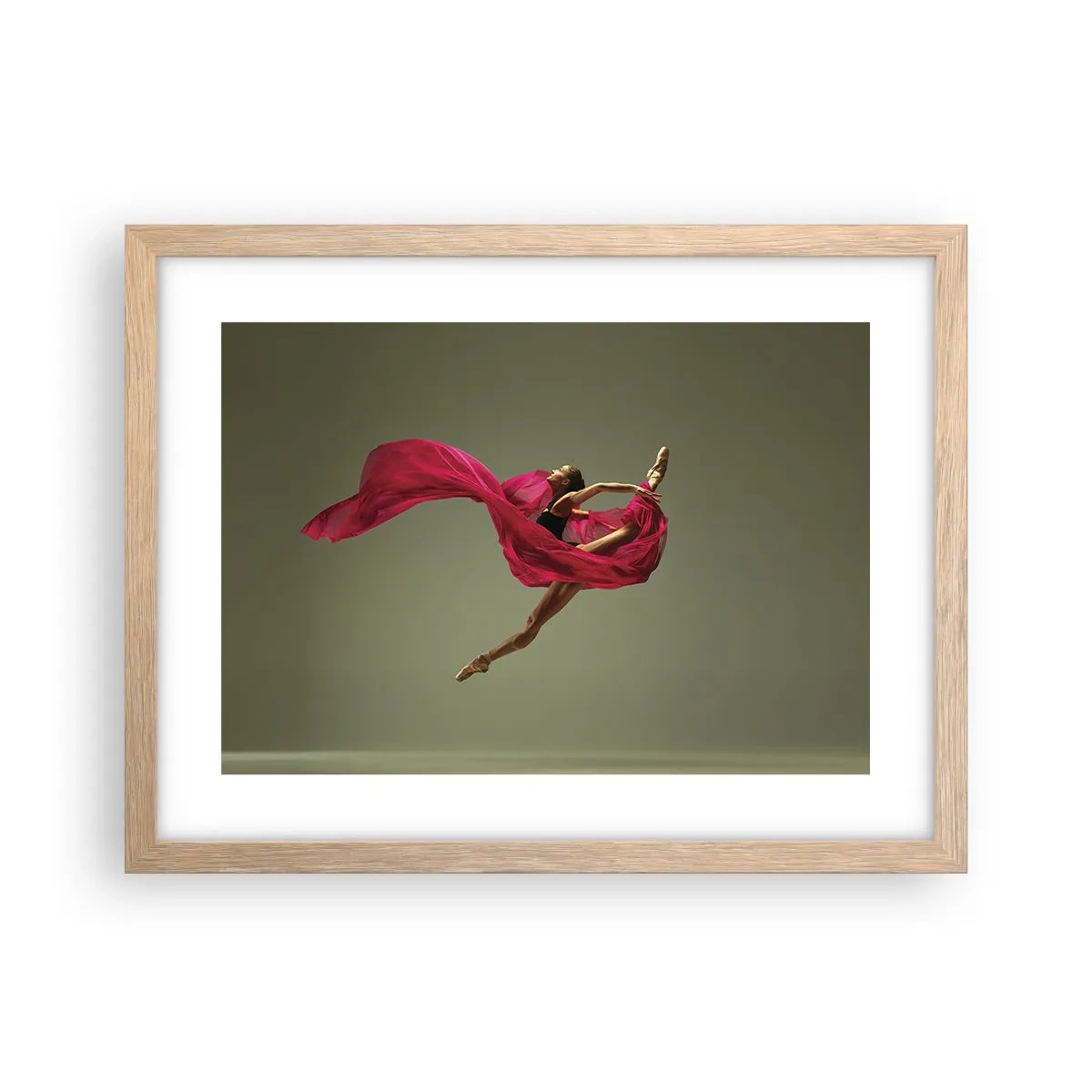 Plakát v rámu světlý dub - Tančící plamen - 40x30 cm