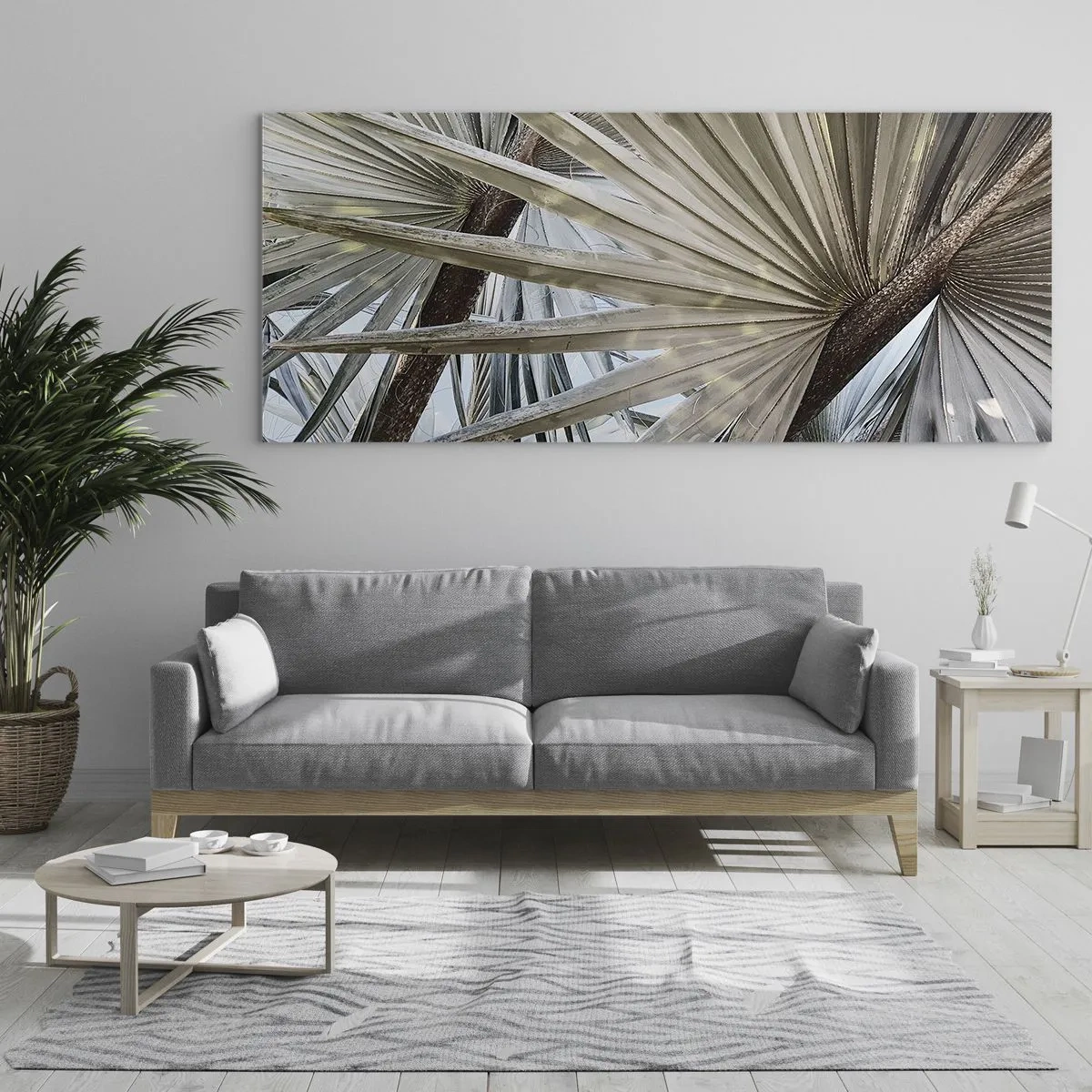 Obraz na skle - Vějíře v tropech - 100x40 cm