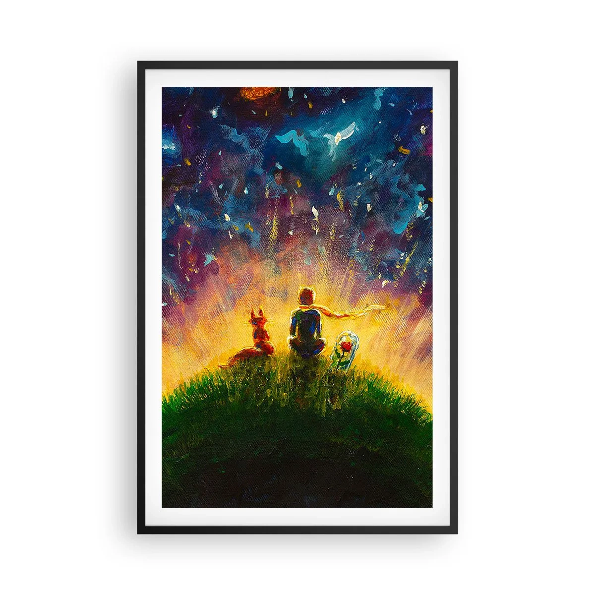 Plakát v černém rámu - Láska a přátelství - celý svět - 61x91 cm