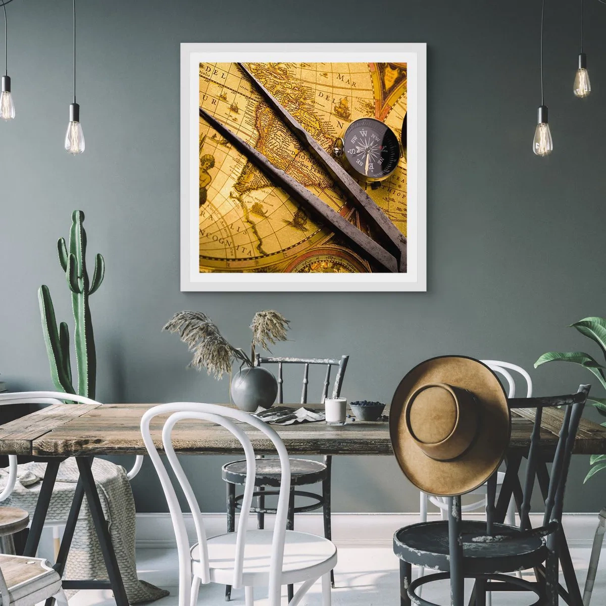 Plakát v bílém rámu - Kde jsou ty poklady? - 40x40 cm