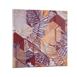 Obraz na skle - Nemožný vztah mezi geometrií a přírodou - 30x30 cm