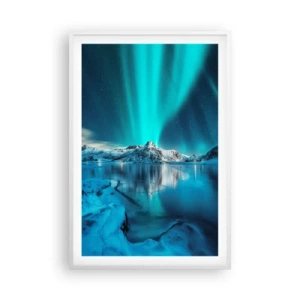 Plakát v bílém rámu - Noc plná světla - 61x91 cm