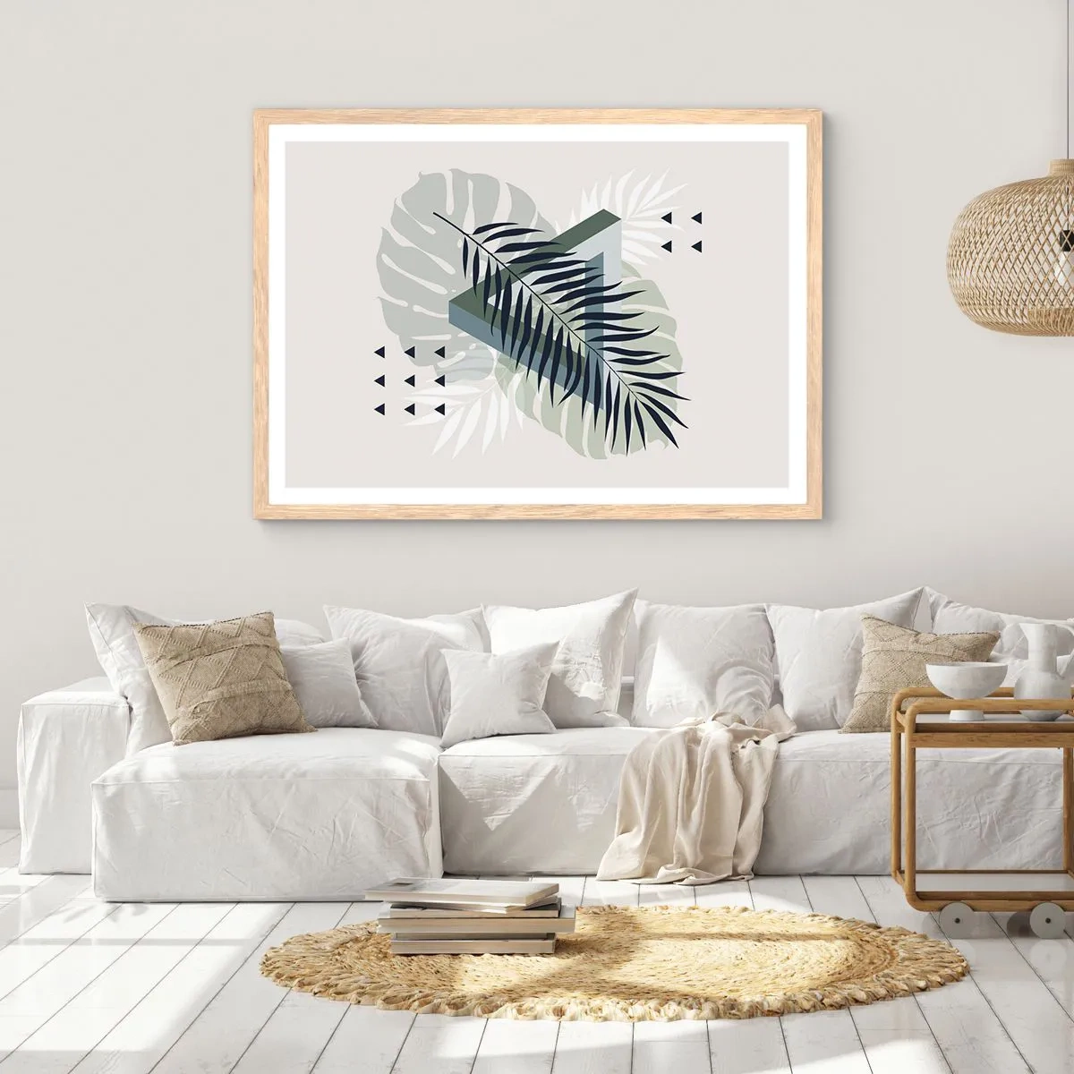 Plakát v rámu světlý dub - Příroda a geometrie – dva řády? - 100x70 cm
