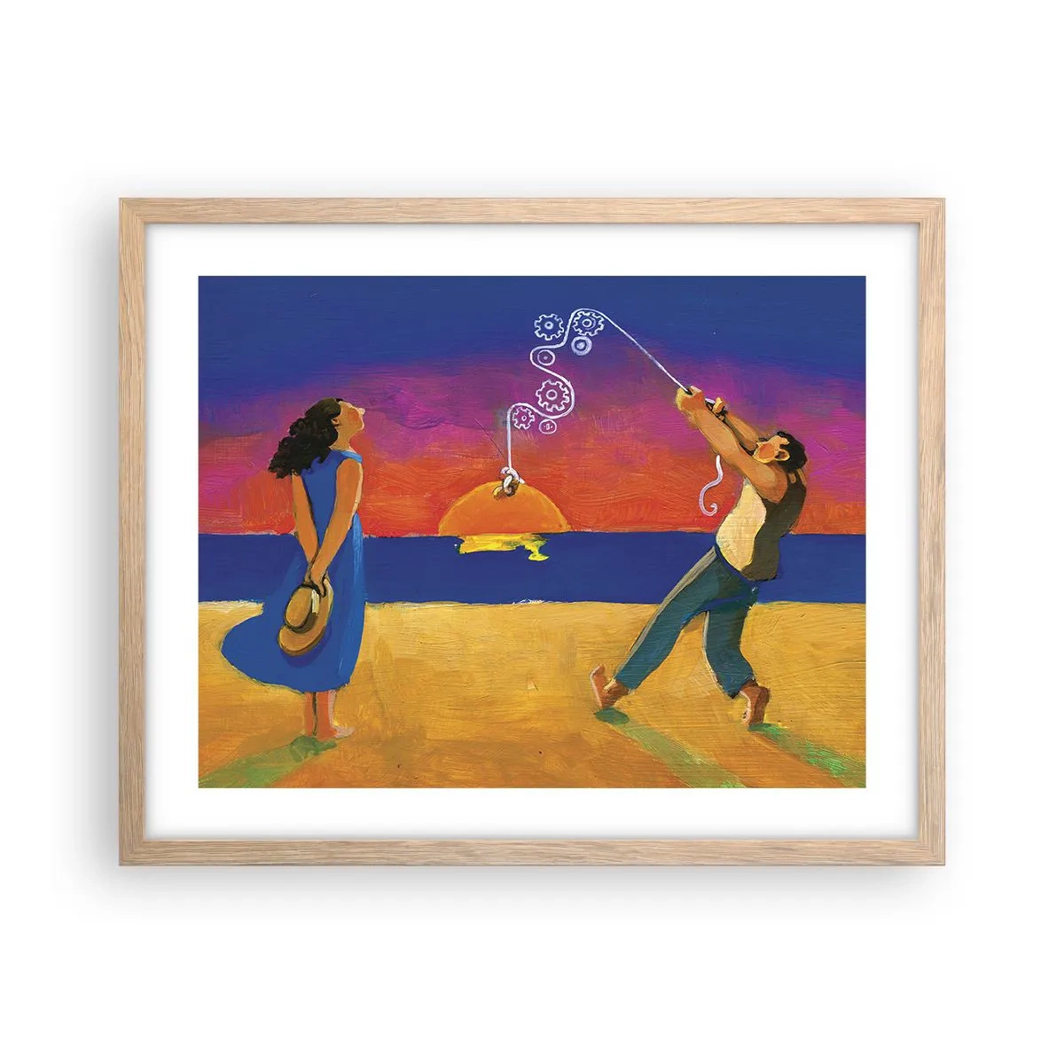 Plakát v rámu světlý dub - Více než hvězda z nebe - 50x40 cm