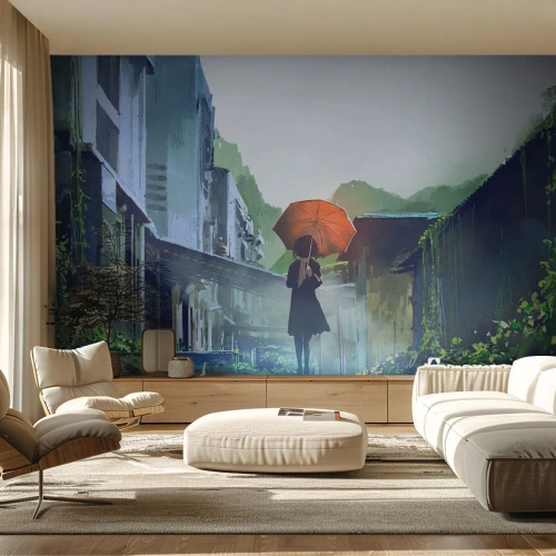 Fototapeta Samolepicí Deluxe Sticker - Oživující déšť - Abstrakce, Město, Architektura - 250x175 cm