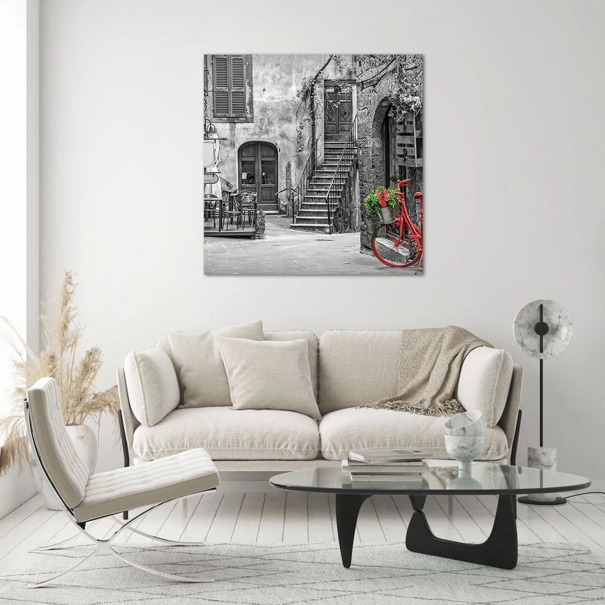 Obraz na skle - Toskánská ulička - 60x60 cm