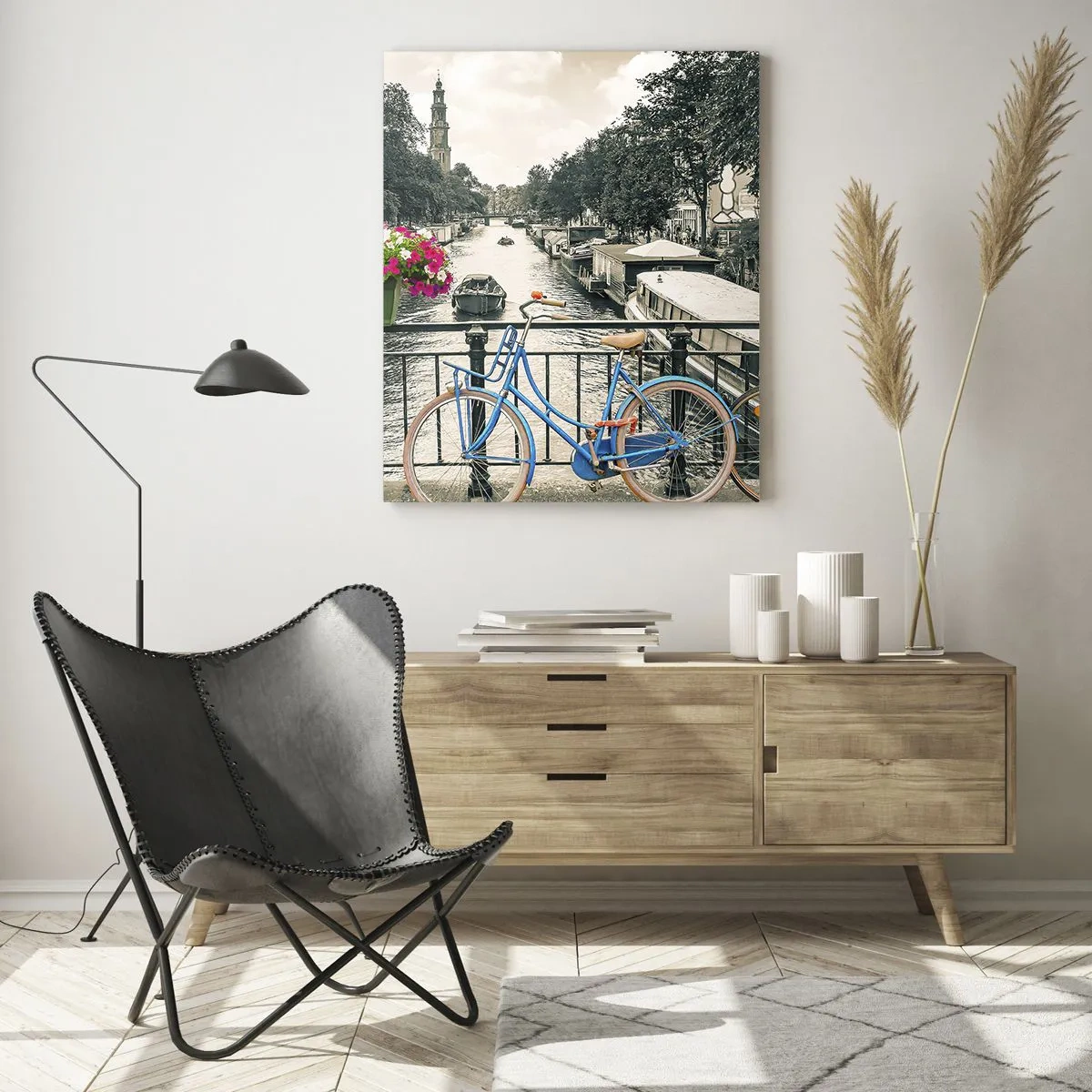 Obraz na skle - Barvy  amsterdamské ulice - 50x70 cm