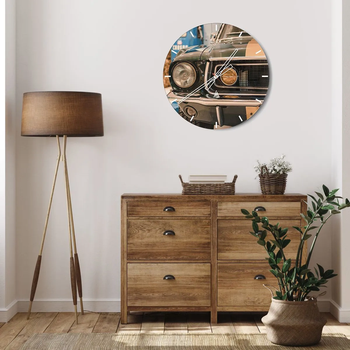 Nástěnné hodiny - Setkání s legendou - 40x40 cm