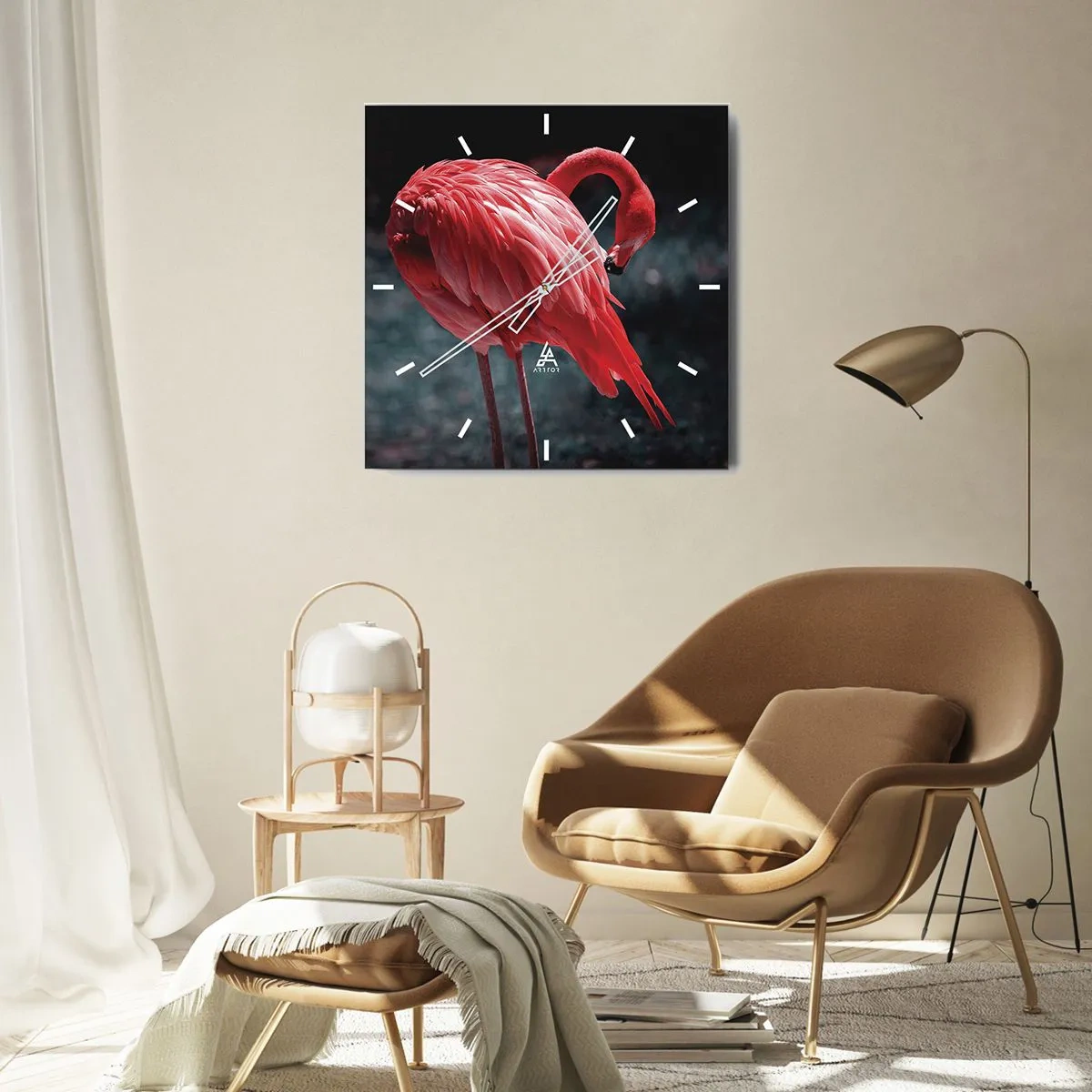 Nástěnné hodiny - Karmínová báseň přírody - 40x40 cm