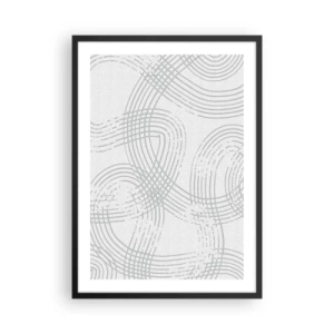 Plakát v černém rámu - Minimalistická kompozice abstraktních linií na světlém pozadí. - 50x70cm - Snadné východisko neexistuje - Moderní nástěnná dekorace do obývacího pokoje a ložnice ARTTOR
