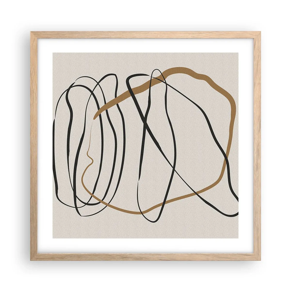 Plakát v rámu světlý dub - Kompozice – tanec ve smyčce - 50x50 cm