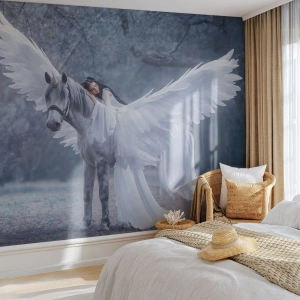 Fototapeta Premium Canvas - Nadšený okamžik - Abstrakce, Kůň, Žena - 500x350 cm