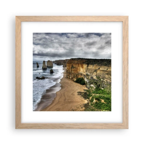 Plakát v rámu světlý dub - Drsná krása - 30x30 cm