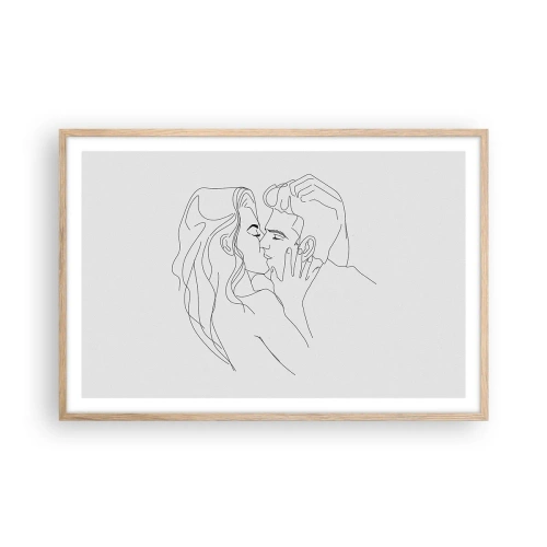 Plakát v rámu světlý dub - Jedním tahem - 91x61 cm