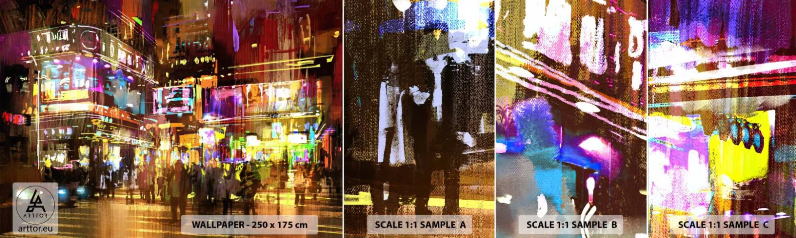 Vzor Fototapety Samolepicí Deluxe Sticker - V moři světla - Město, Architektura, Noční život - 100x30 cm