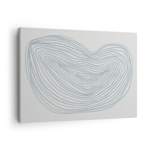 Obraz na plátně - Abstraktní vlnový motiv v jemné modré barvě - 70x50cm - Úsměv kapky - Moderní nástěnná dekorace do obývacího pokoje a ložnice ARTTOR