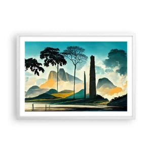 Plakát v bílém rámu - Výš a výš - 70x50 cm
