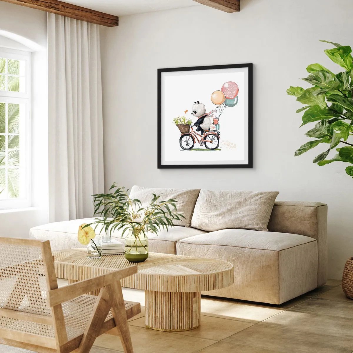 Plakát v černém rámu - Šťastný den - 40x40 cm