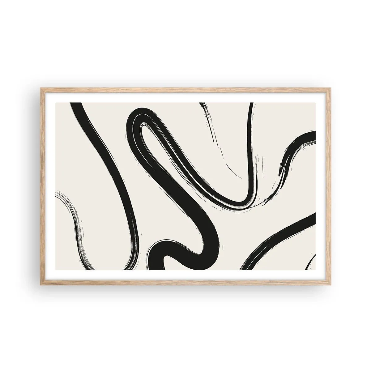 Plakát v rámu světlý dub - Černobílý rozmar - 91x61 cm