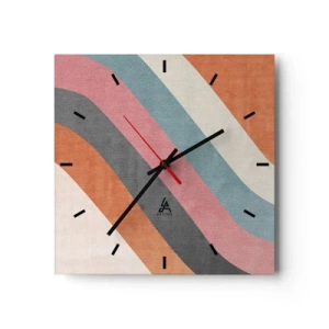 Nástěnné hodiny - Diagonální kompozice – pohyb - 30x30 cm