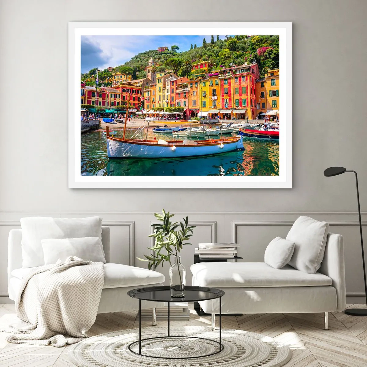 Plakát v bílém rámu - Italské dopoledne - 100x70 cm