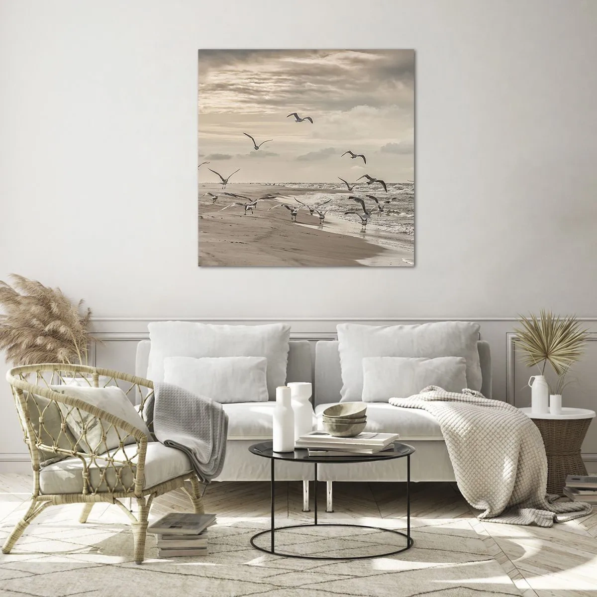 Obraz na skle - Šumění moře, zpěv ptáků - 60x60 cm