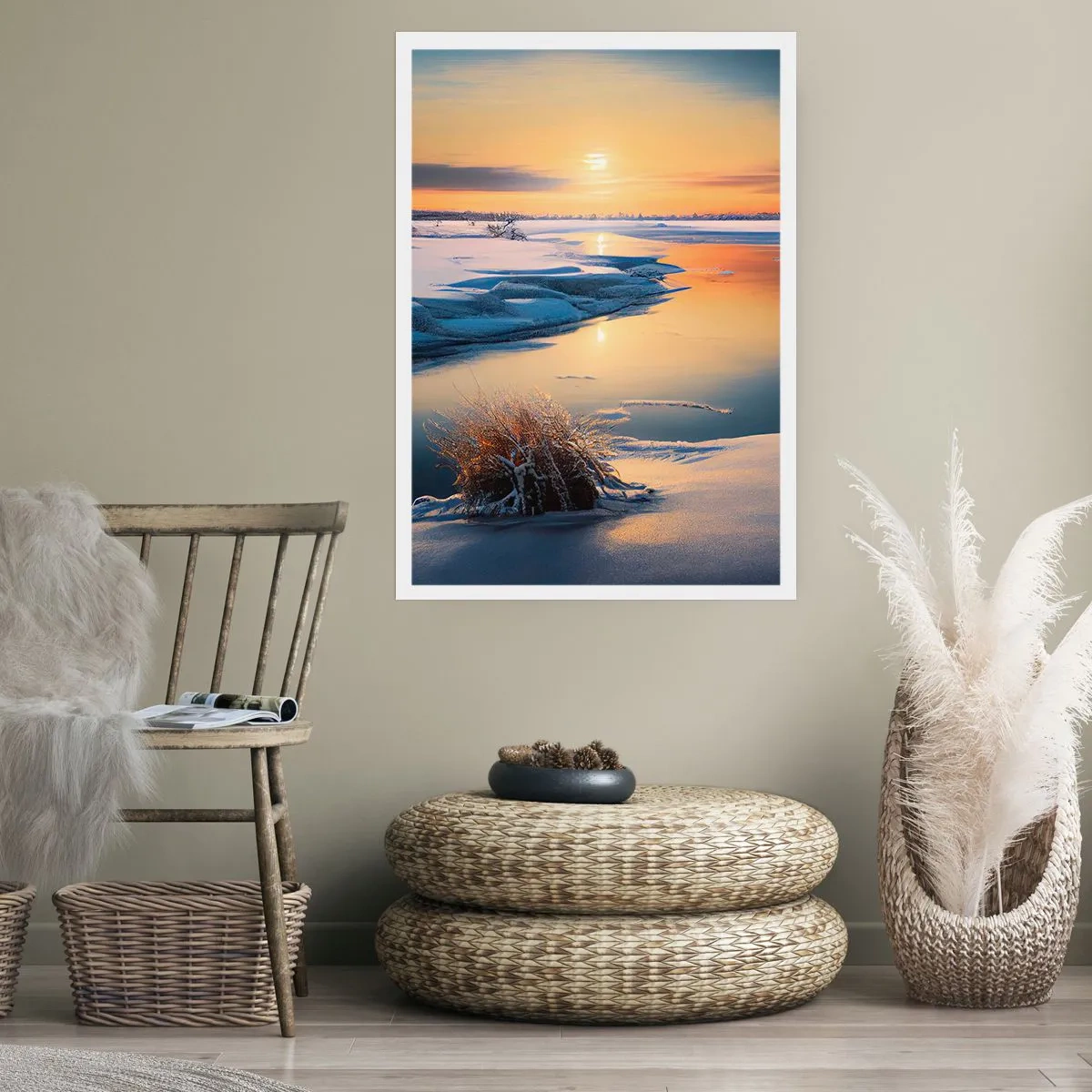 Plakát - Zimní západ slunce - 50x70 cm