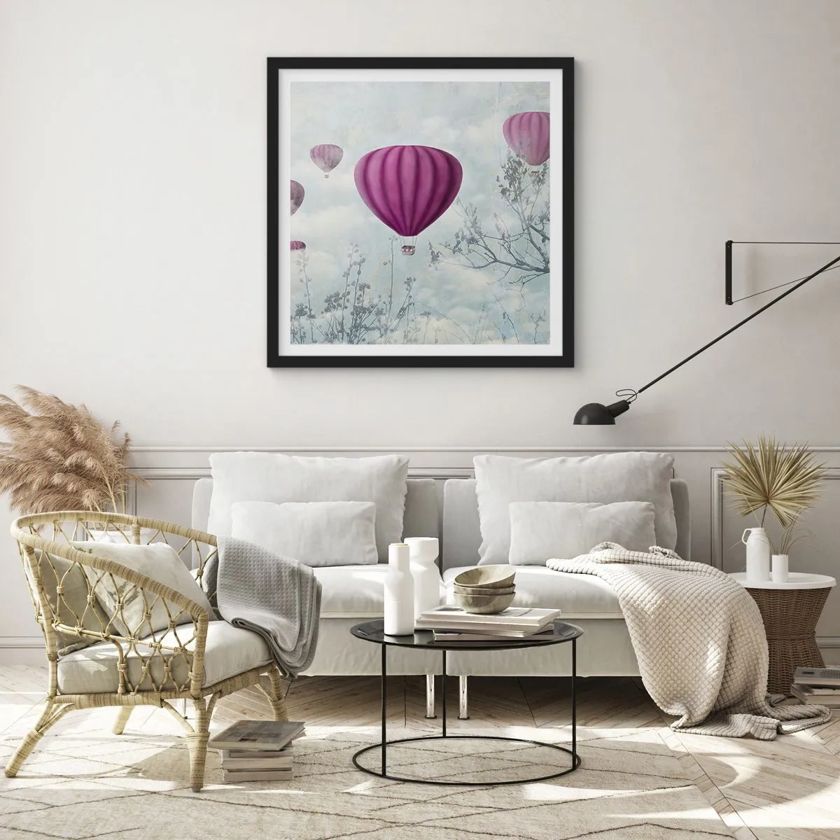 Plakát v černém rámu - Jako lodě na obloze - 50x50 cm