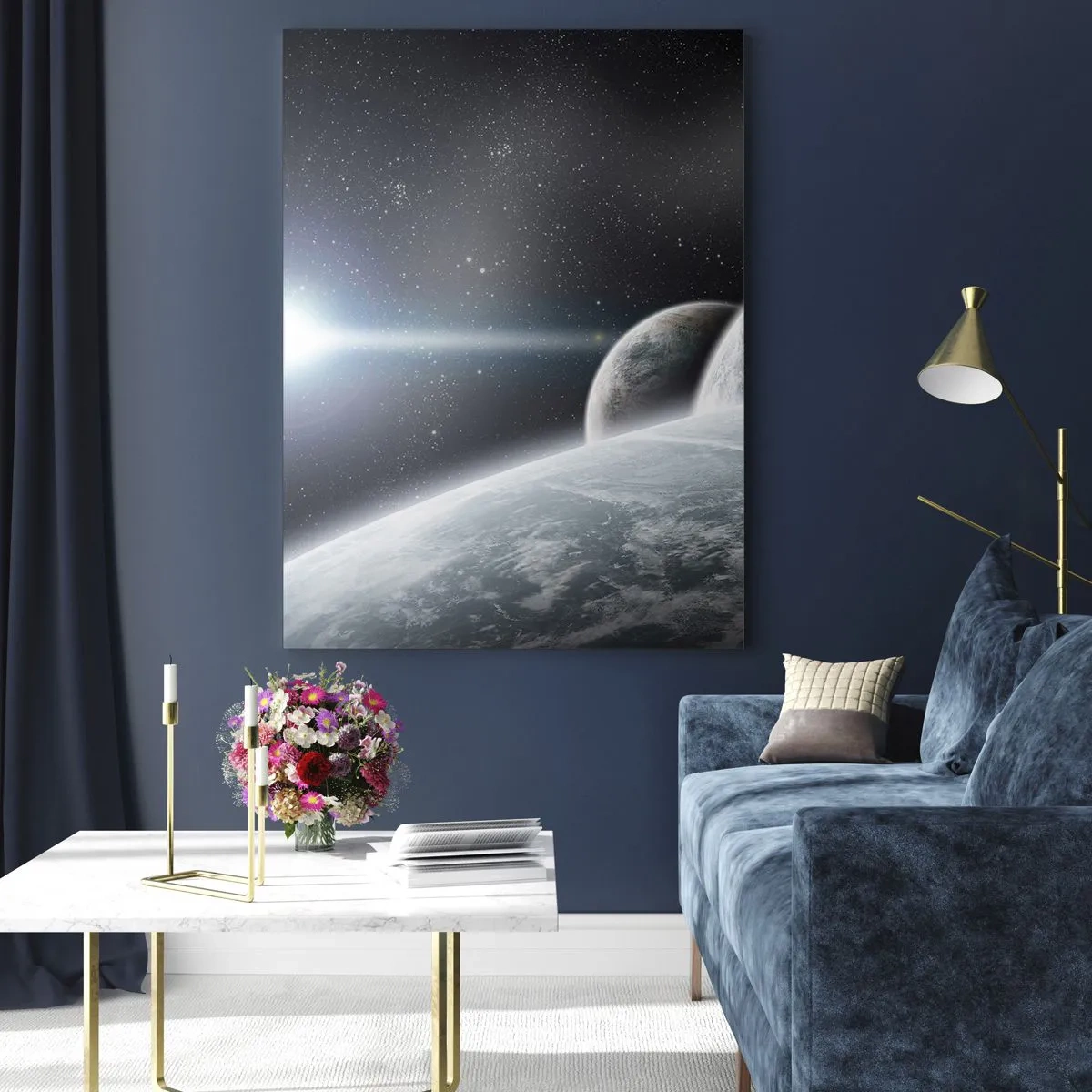 Obraz na skle - Vesmírná hudba sfér - 80x120 cm