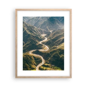 Plakát v rámu světlý dub - Přímo ze srdce hor - 40x50 cm