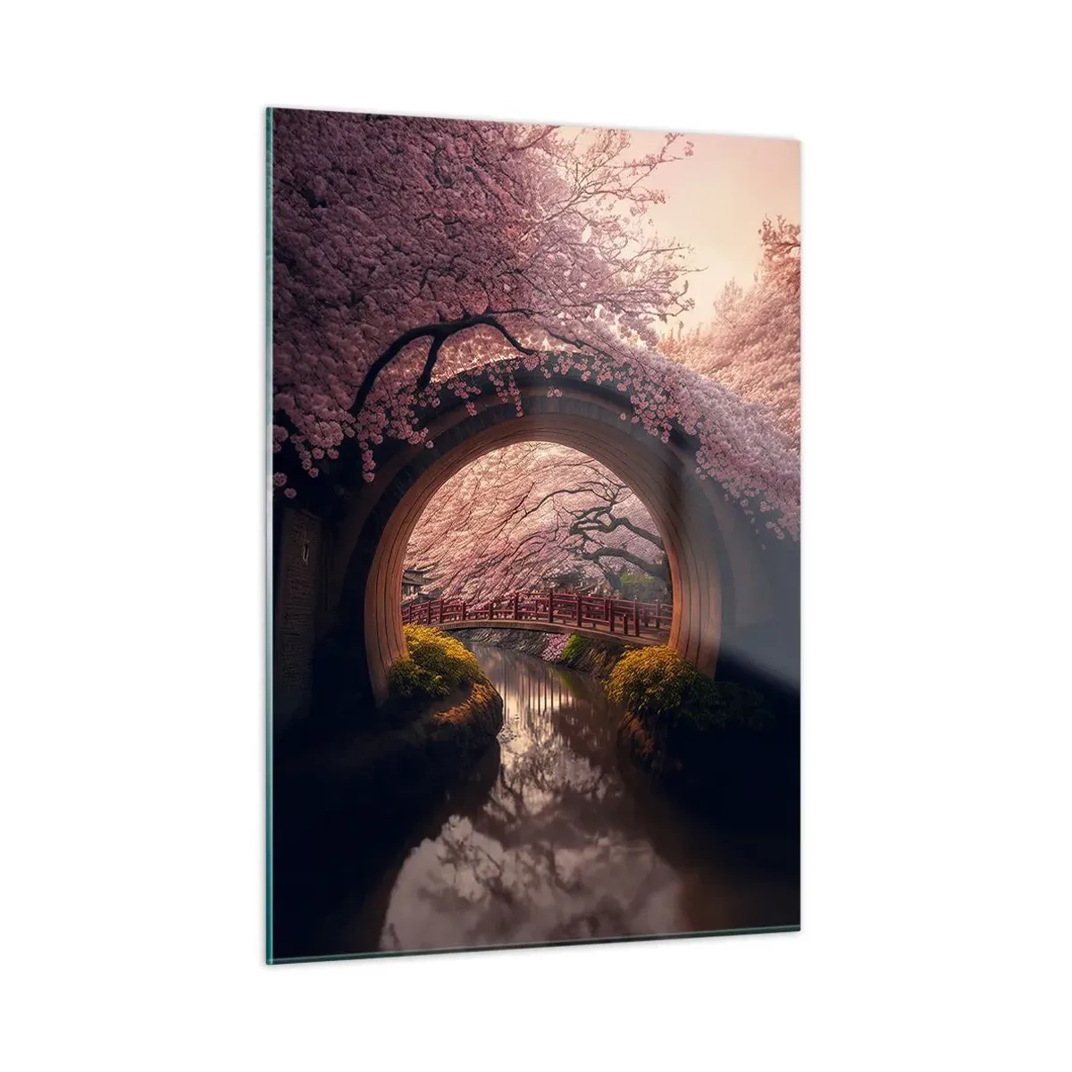 Obraz na skle - Japonské jaro - 50x70 cm