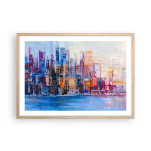 Plakát v rámu světlý dub - Radostná metropole - 70x50 cm