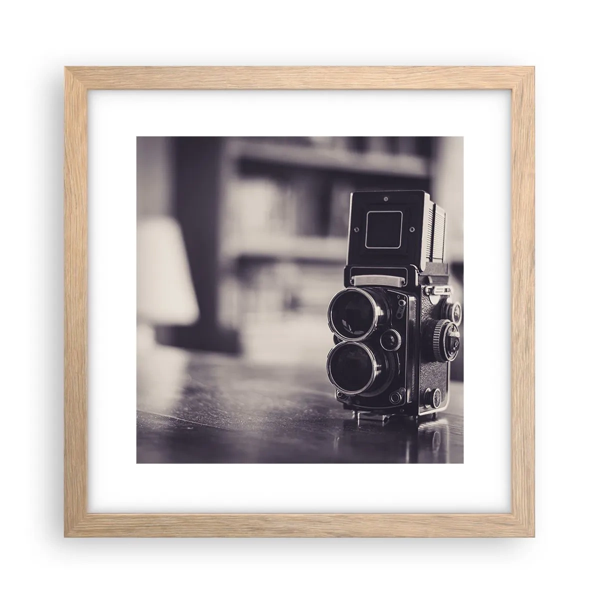 Plakát v rámu světlý dub - Kouzlo staré fotografie - 30x30 cm