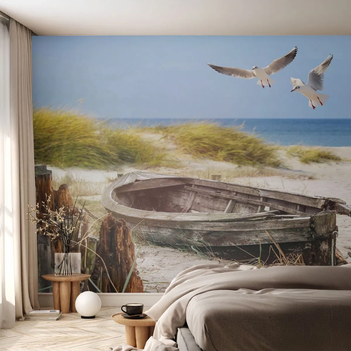 Fototapeta Premium Sand - Větrem ozářené - Krajina, Pláž, Duny - 100x70 cm