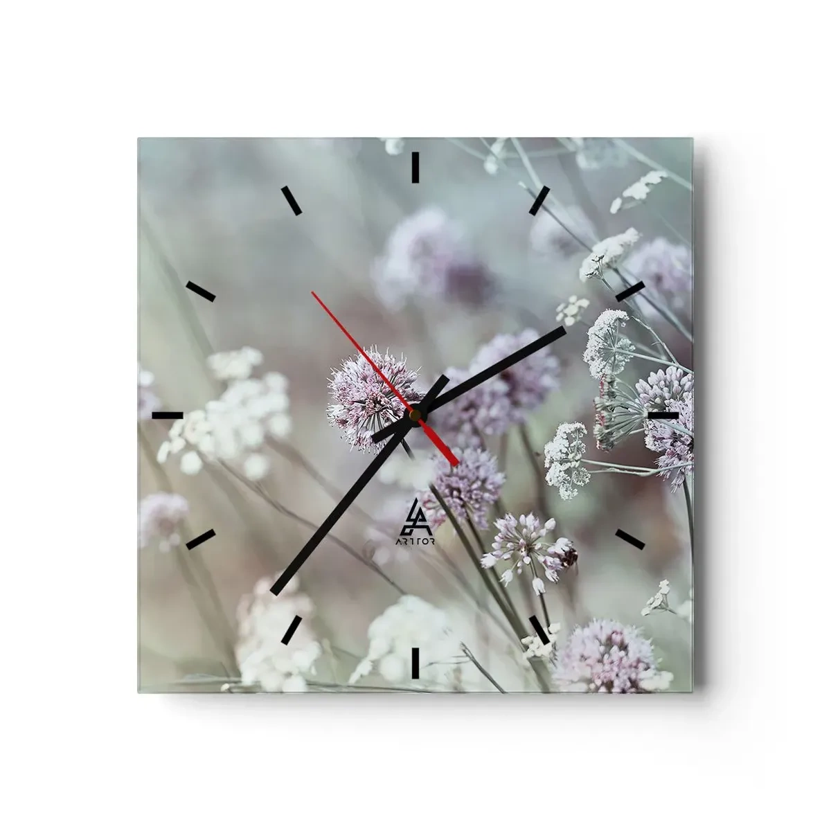 Nástěnné hodiny - Sladké filigrány bylinek - 30x30 cm