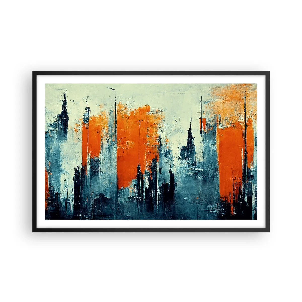Plakát v černém rámu - Moderní krajina - 91x61 cm