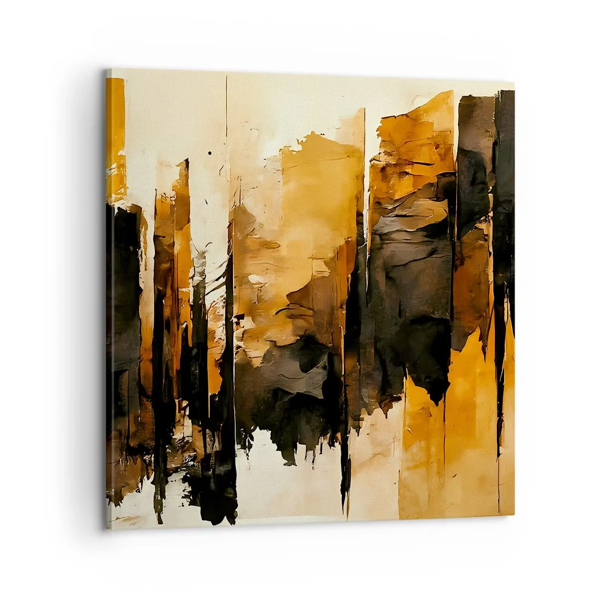 Obraz na plátně - Harmonie černé a zlaté - 60x60 cm