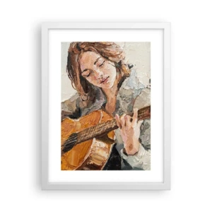 Plakát v bílém rámu - Koncert pro kytaru a dívčí srdce - 30x40 cm