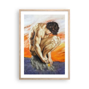 Plakát v rámu světlý dub - Ponořen do sebe - 50x70 cm