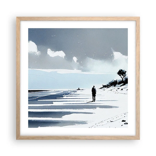 Plakát v rámu světlý dub - O samotě - 50x50 cm