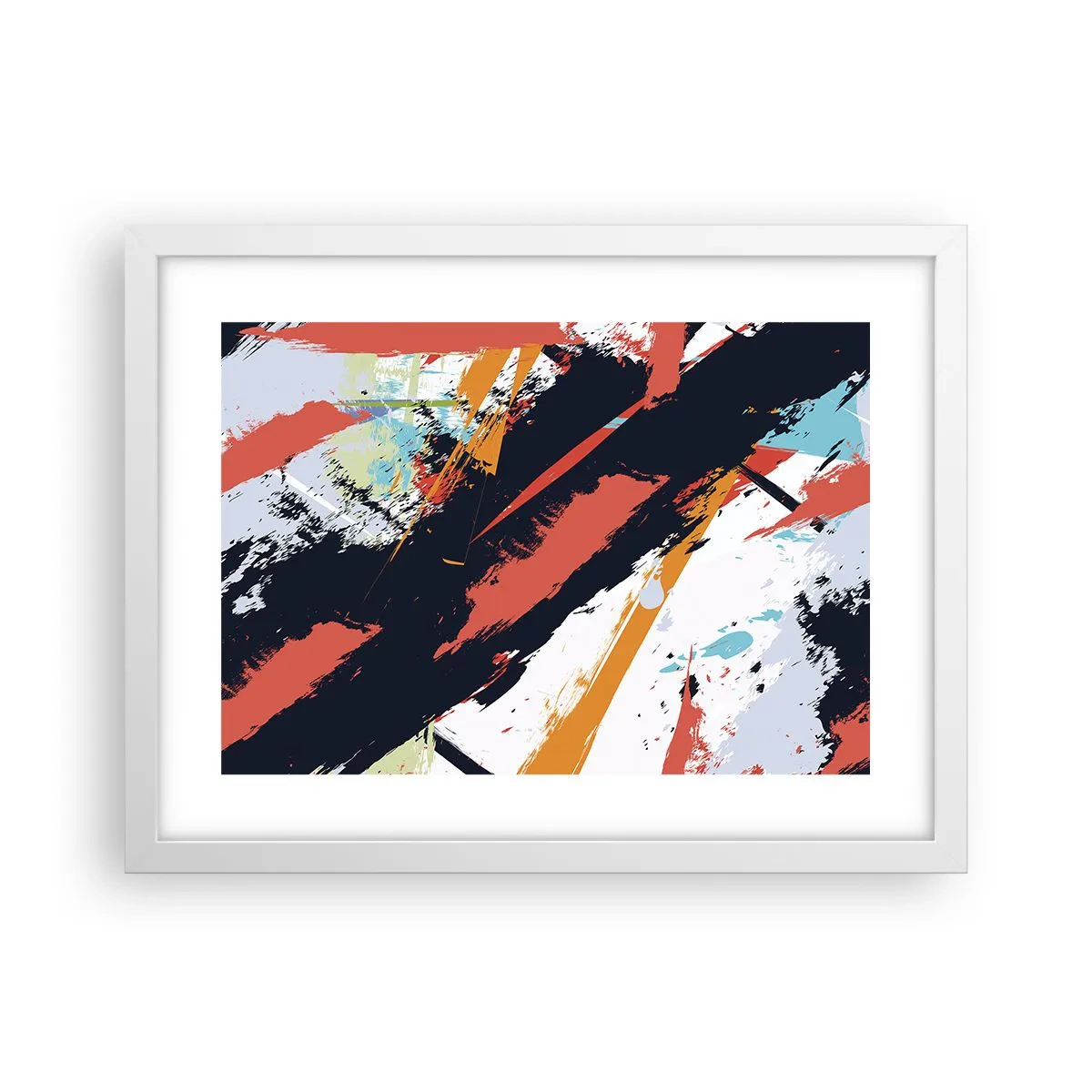 Plakát v bílém rámu - Dynamická kompozice - 40x30 cm
