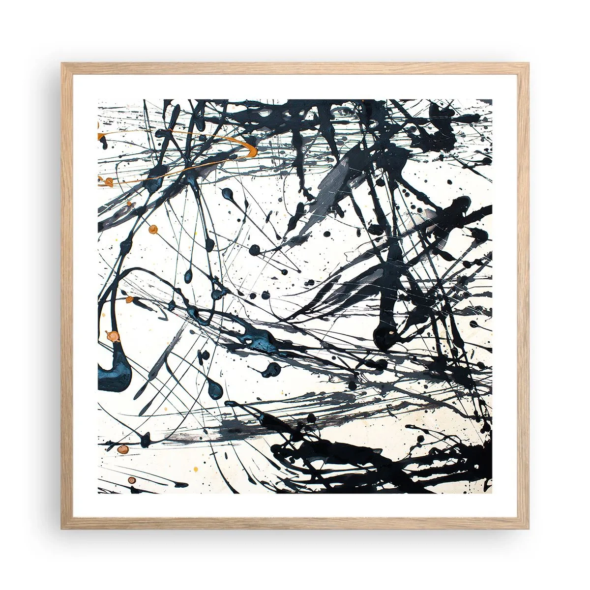 Plakát v rámu světlý dub - Expresionistická abstrakce - 60x60 cm