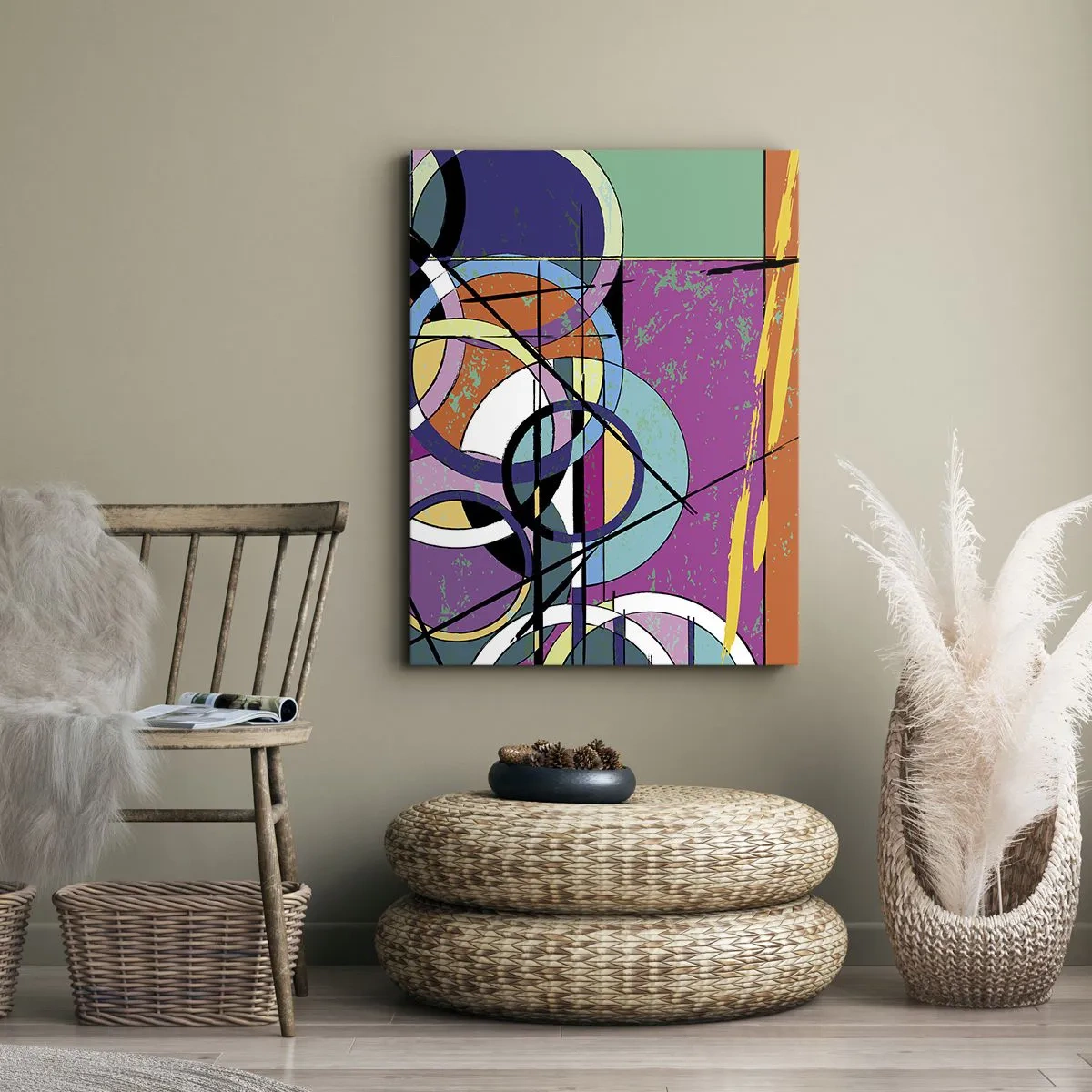 Obraz na plátně - Kruh za kruhem - 45x80 cm