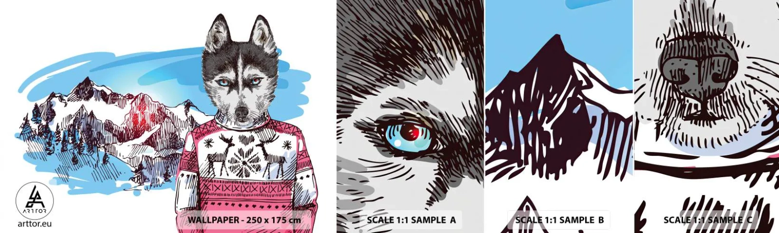 Fototapeta Vzorek Standard Eco - Vlk v ovčím rounu - Abstrakce, Vlk, Pro děti - 100x30 cm