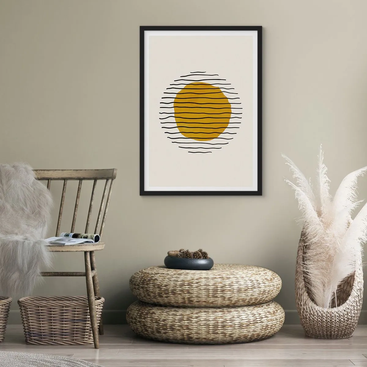 Plakát v černém rámu - Abstrakce chvějící se žárem - 70x100 cm