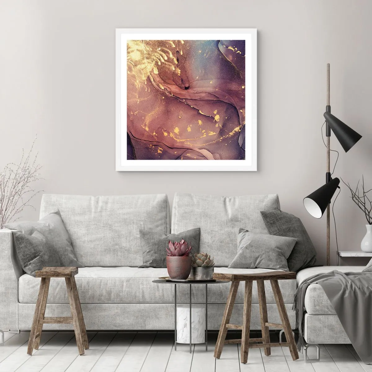 Plakát v bílém rámu - Hmota a duch - 40x40 cm