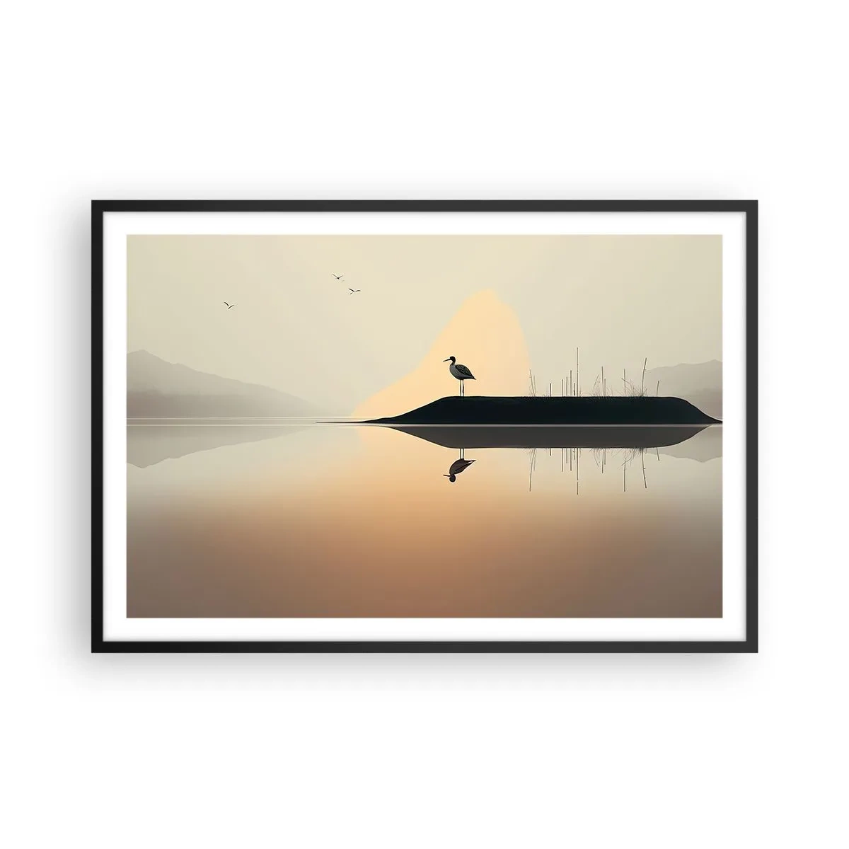 Plakát v černém rámu - Pán na jezeře - 91x61 cm